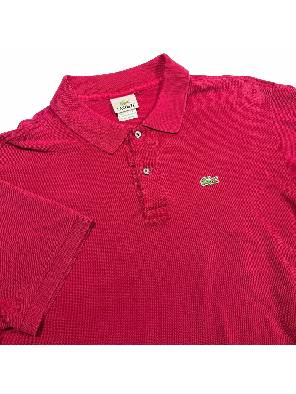 Lacoste Men's Red Short Sleeve Cotton Polo Shirt Size L Crocodile Logo